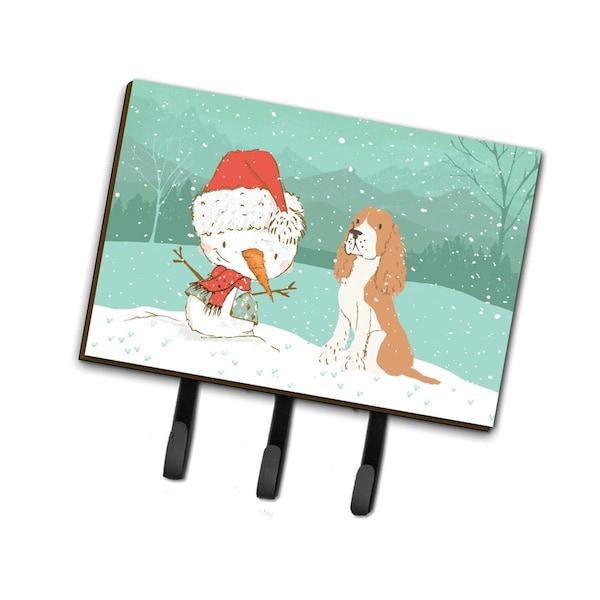 Jensendistributionservices Red Spaniel Snowman Christmas Leash or Key Holder MI2088123 - main